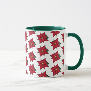 Taza De Café Navideña Regalo De Flores De Nochebue