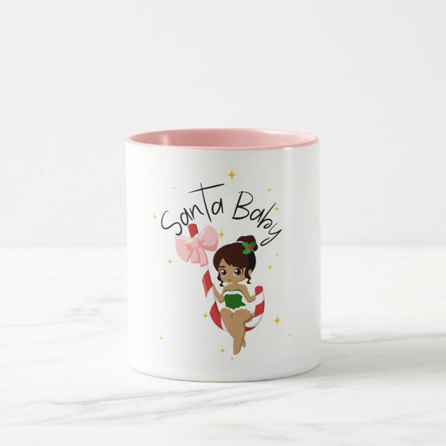 Taza de café navideña Santa Baby Cute (Centro)