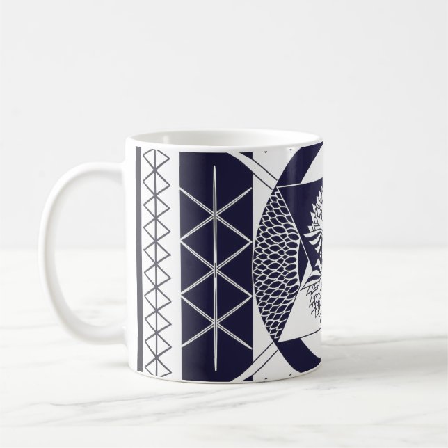 Taza De Café Navy Blue Mandala Coffee Mug (Izquierda)