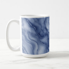 Taza De Café Navy- Blue Organic Marble-Like Texture
