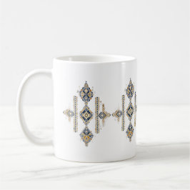 Taza De Café Navy & Gold Abstract Symmetry Design COFFEE MUG