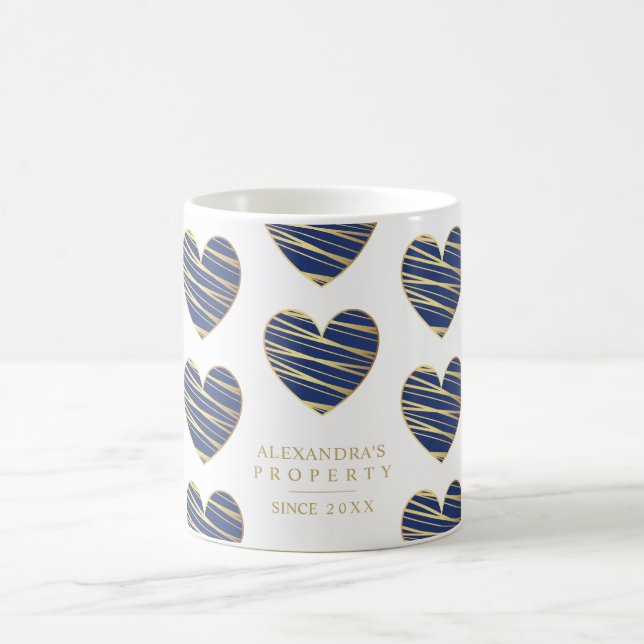 Taza De Café Navy Heart Best Friends All Occasion  (Centro)