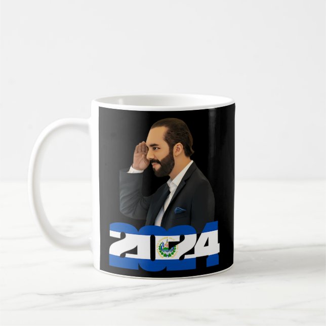 Taza De Café Nayib Bukele Presidente De El Salvador 2024 (Izquierda)