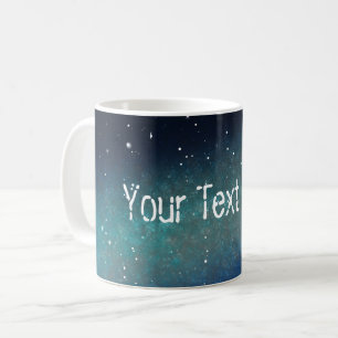 Taza De Café Nebulosa Espacio Galaxia Noche Cielo Azul Verde