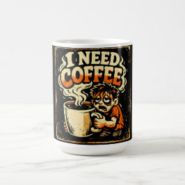 Taza De Café Necesito Café – Humor de Supervivencia Matutino