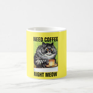 Taza De Café Necesito café justo, tontos de café de gato divert