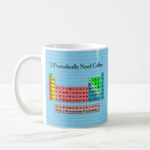 Taza De Café Necesito café periódicamente - Tabla periódica