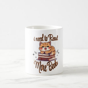 Taza De Café Necesito leer más libros" Kawaii Cat Mug