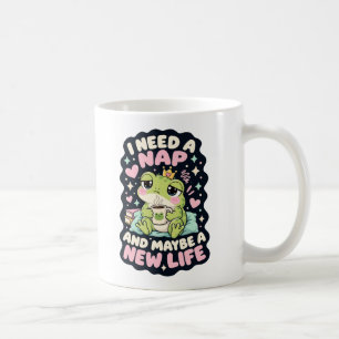 Taza De Café Necesito una siesta y quizás un humor de rana de n