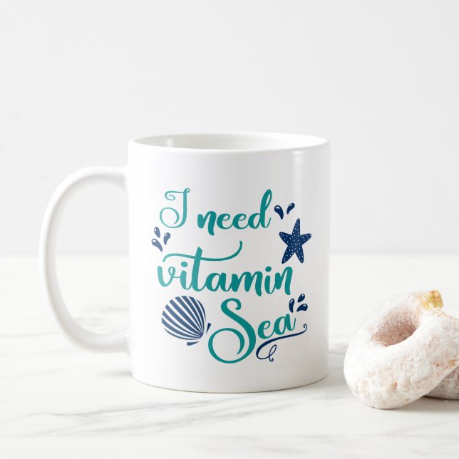 Taza De Café necesito vitamina mar (Con donut)