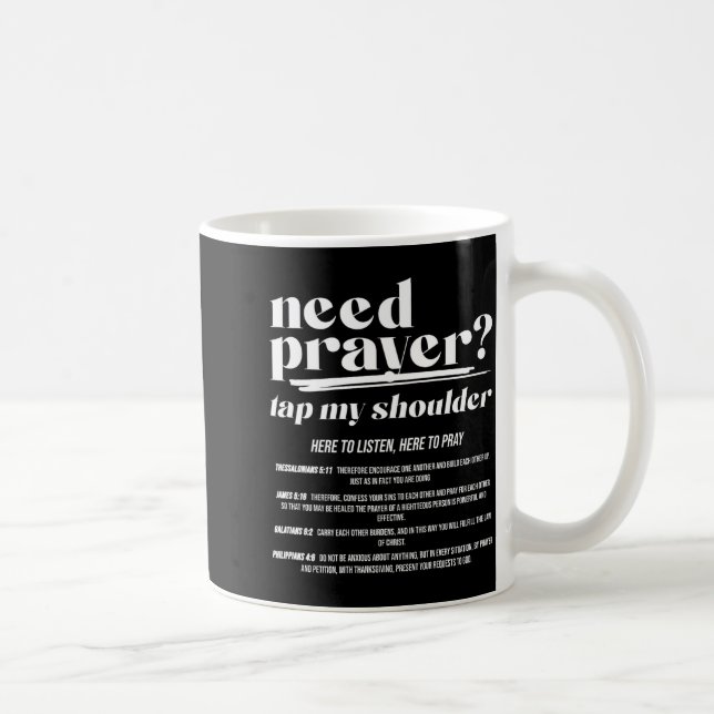 Taza De Café Need Prayer Tap My Shoulder Christian Men Women (o (Derecha)