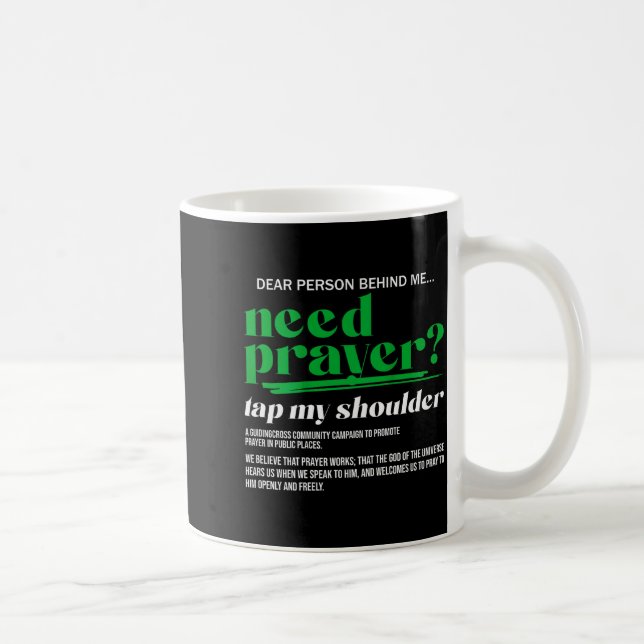 Taza De Café Need Prayer Tap My Shoulder Christian Men Women (o (Derecha)