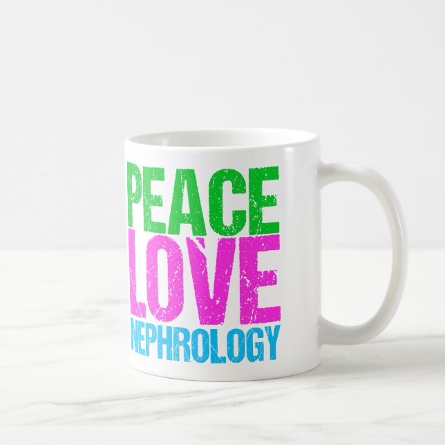 Taza De Café Nefrología del amor de la paz (Derecha)