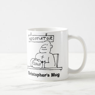 Taza De Café Negociador tiene guante de boxeo con influencia. A