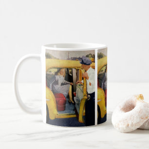 Taza De Café Negocio Antiguo, Mujer Pasajera de Taxi