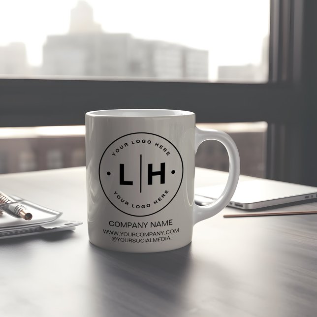Taza De Café Negocio con logotipos personalizados modernos (Modern Custom Logo Business Gift Coffee Mug by MINTIC DESIGN STUDIO)