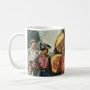 Taza De Café Negocio de Antigüedades, Camión de Madera con Leña