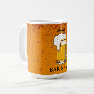Taza De Café Negocio de bar de cerveza tienda de logotipos vint