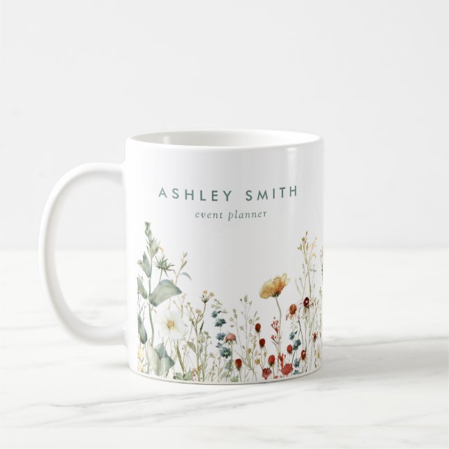 Taza De Café Negocio de campo de flores silvestres de verano (Izquierda)
