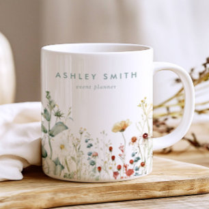 Taza De Café Negocio de campo de flores silvestres de verano