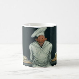 Taza De Café Negocio de Comida Antigua, Panadero con Postres de