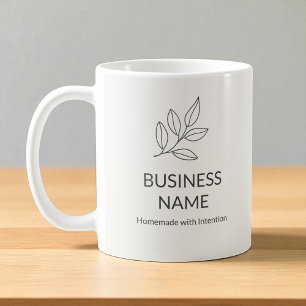 Taza De Café Negocio Pequeño Minimalista Botánico Neutral