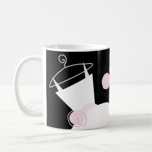 Taza De Café Negra de la boda Gown Pink Bridesmaid