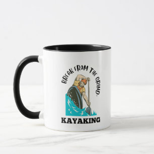 Taza de café (negra) de remo en kayak 