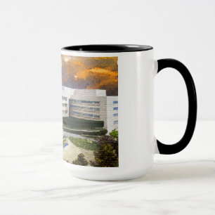 Taza de café negra del borde de SJFoundation