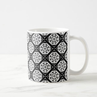 Taza de café negra y blanca intrépida del