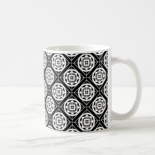 Taza de café negra y blanca intrépida del (Derecha)