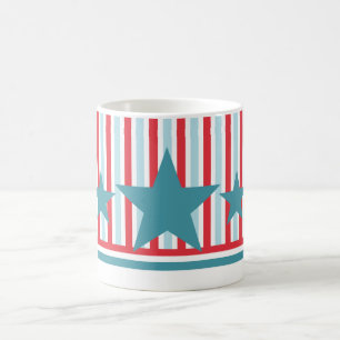 Taza De Café Negrita 4 de julio Estrellas y Tiras Mug
