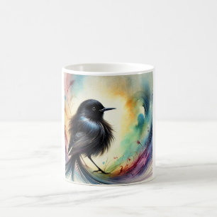 Taza De Café Negrita Bird in Serenity 031124AREF103 - Watercolo