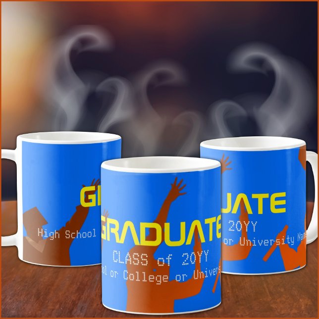 Taza De Café Negrita Blue Modern Tech Graduation (Subido por el creador)