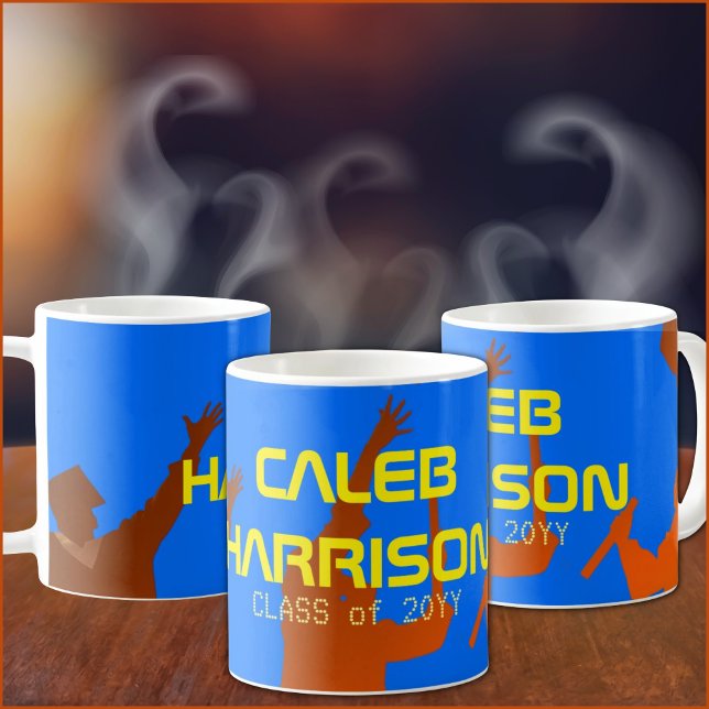 Taza De Café Negrita Blue Modern Tech Graduation (Subido por el creador)