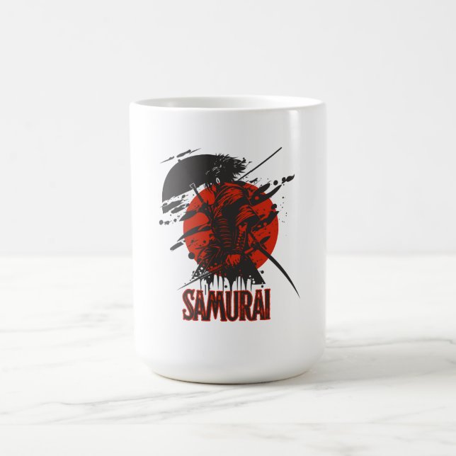 Taza De Café Negrita Guerrero de Samurai - Arte Japonés (Centro)