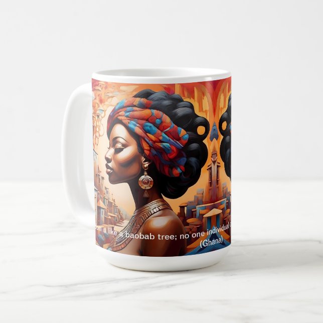 Taza De Café Negrita Resumen africano de los proverbios african (Anverso izquierdo)