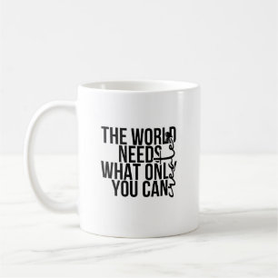 Taza De Café Negrita Texto Negro Minimalista Empoderante Inspir