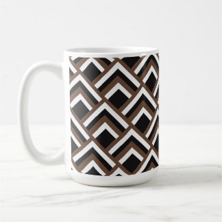 Taza De Café Negro Blanco Castaño Marrón L-Forma Sin Costuras