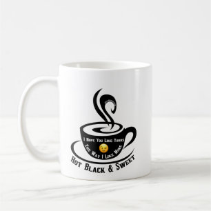 Taza De Café Negro Caliente Y Dulce