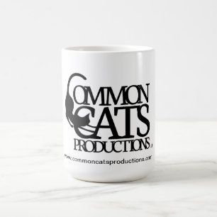 Taza De Café Negro completo del logotipo de los gatos comunes