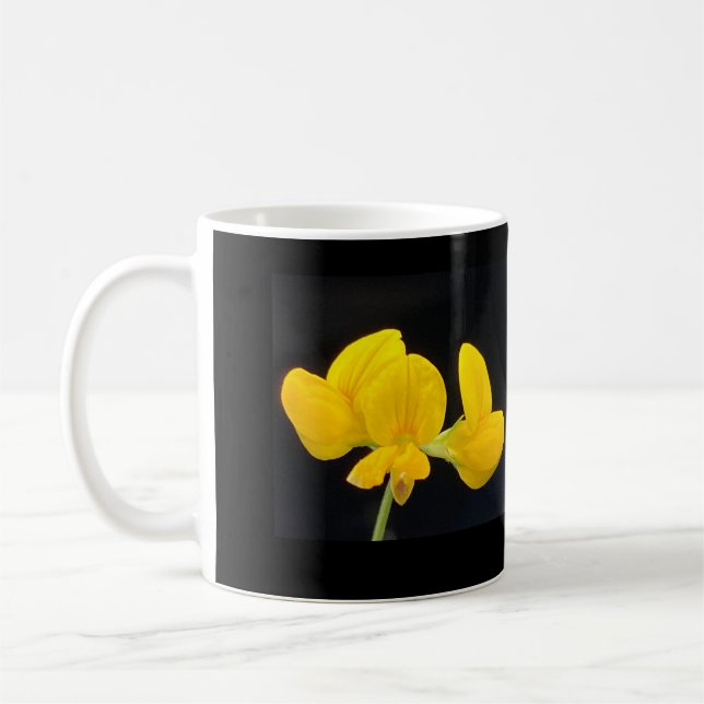 Taza De Café Negro con amarillo dorado Lotus Mug (Izquierda)