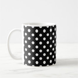 Taza De Café Negro con puntos blancos