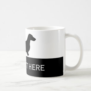 Taza De Café Negro de la silueta del Dachshund + sus ideas