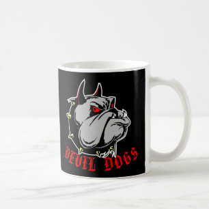Taza De Café Negro de los perros de diablo del bulldog