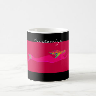Taza De Café negro de sirena rosa bajo el agua