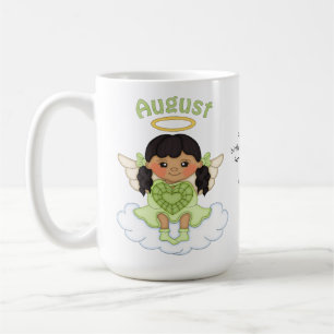 Taza De Café Negro del ángel de agosto Birthstone