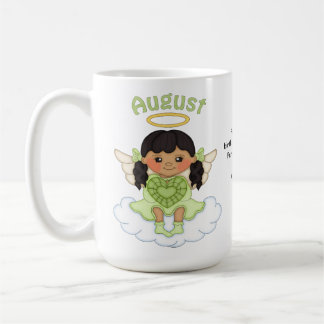 Taza De Café Negro del ángel de agosto Birthstone