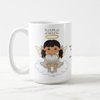 Taza De Café Negro del ángel de junio Birthstone