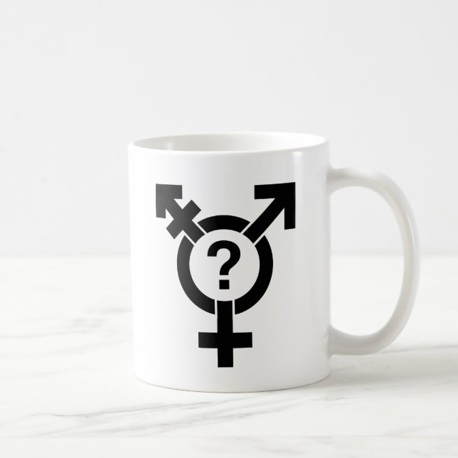 TAZA DE CAFÉ NEGRO DEL SÍMBOLO DE GENDERQUEER (Derecha)